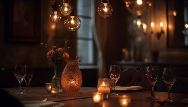 Candlelit dining room at Merhaba